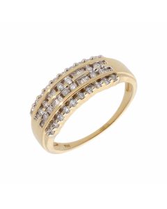 Pre-Owned 18ct Yellow Gold Multi Row Diamond Dress Ring