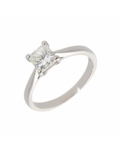Pre-Owned Platinum 0.90 Carat Princess Cut Diamond Ring
