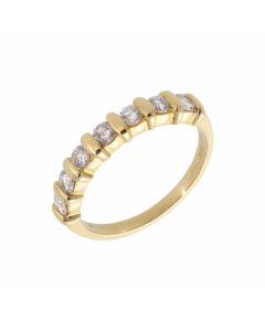 Pre-Owned 18ct Gold Tension Set Diamond Half Eternity Ring