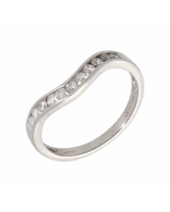 Pre-Owned 18ct White Gold 0.20 Carat Diamond Wishbone Wave Ring