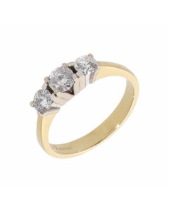 Pre-Owned 18ct Yellow Gold 0.55 Carat Diamond Trilogy Ring