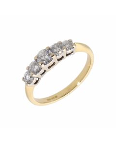 Pre-Owned 18ct Gold 0.75 Carat Diamond Half Eternity Ring