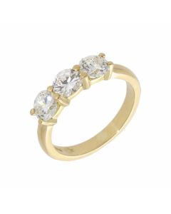 Pre-Owned 18ct Yellow Gold 1.61 Carat Diamond Trilogy Ring