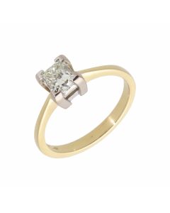 Pre-Owned 18ct Yellow Gold 0.91 Carat Princess Cut Diamond Ring