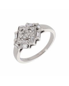 Pre-Owned 18ct White Gold Mixed Cut Diamond Cluster Ring