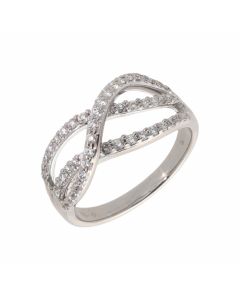 Pre-Owned 18ct White Gold 0.48 Carat Diamond Wave Ring