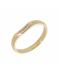 Pre-Owned 18ct Yellow Gold Diamond Set Wave Wishbone Ring