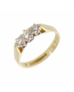 Pre-Owned 18ct Yellow Gold Diamond Trilogy Ring