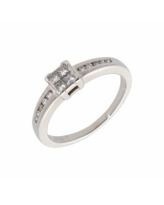 Pre-Owned Platinum 0.25 Carat Mixed Cut Diamond Dress Ring