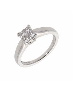 Pre-Owned 18ct Gold Princess Cut 4 Stone Diamond Dress Ring