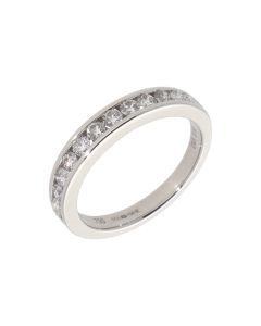 Pre-Owned 18ct White Gold 0.50 Carat Diamond Half Eternity Ring