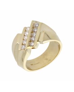 Pre-Owned 14ct Gold 0.75 Carat Diamond Signet Style Dress Ring