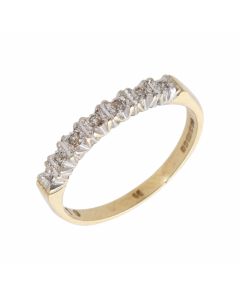 Pre-Owned 9ct Gold 0.10 Carat Diamond Half Eternity Ring