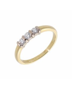 Pre-Owned 18ct Yellow Gold 0.30 Carat Diamond Trilogy Ring