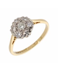 Pre-Owned 18ct Gold 0.33 Carat Diamond Cluster Ring