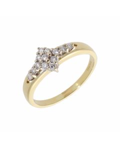 Pre-Owned 18ct Yellow Gold 0.25 Carat Diamond Cluster Ring