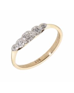 Pre-Owned Vintage Style 5 Stone Diamond Dress Ring