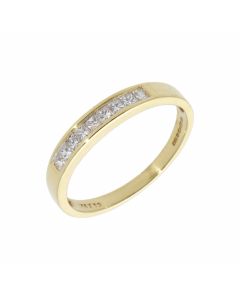 Pre-Owned 18ct Gold Princess Cut Diamond Half Eternity Ring