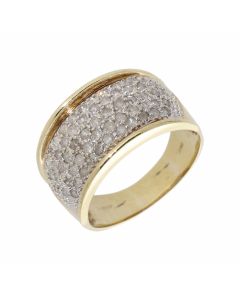 Pre-Owned 9ct Yellow Gold 1.00 Carat Diamond Set Band Ring