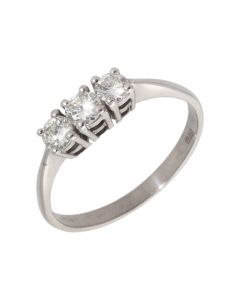 Pre-Owned 18ct White Gold 0.45 Carat Diamond Trilogy Ring