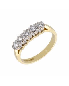 Pre-Owned 18ct Gold 0.53 Carat Diamond 5 Stone Dress Ring