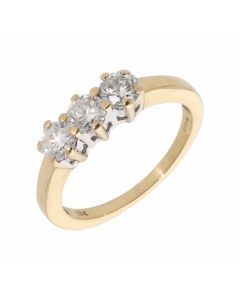 Pre-Owned 18ct Yellow Gold 0.95 Carat Diamond Trilogy Ring