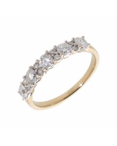 Pre-Owned 9ct Gold 0.96 Carat Fancy Diamond Eternity Ring