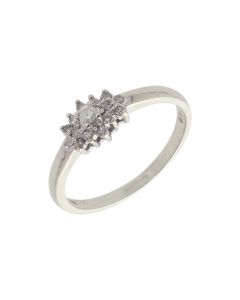 Pre-Owned 9ct White Gold 0.15 Carat Diamond Cluster Ring