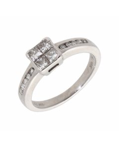 Pre-Owned 18ct White Gold 0.50ct Mixed Cut Diamond Dress Ring