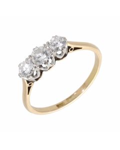Pre-Owned 14ct Gold 0.75 Carat Diamond Trilogy Ring
