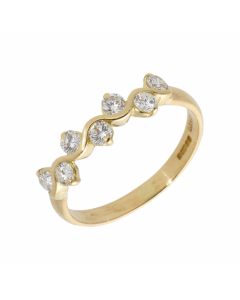 Pre-Owned 18ct Yellow Gold 0.46 Carat Diamond Wave Dress Ring