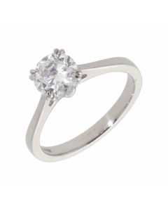 Pre-Owned Platinum 0.87 Carat Diamond Solitaire Ring