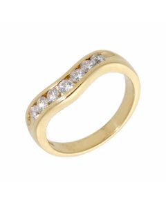 Pre-Owned 18ct Yellow Gold 0.50 Carat Diamond Wave Wishbone Ring