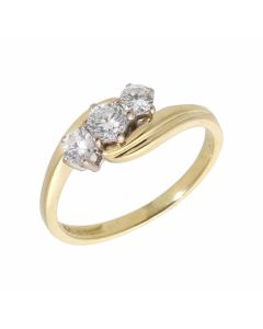 Pre-Owned 18ct Gold 0.50 Carat Diamond Trilogy Twist Ring