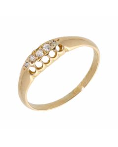 Pre-Owned 18ct Gold Vintage Style 5 Stone Diamond Dress Ring
