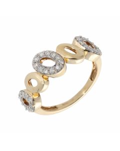 Pre-Owned 9ct Yellow Gold Diamond Set Ovals Dress Ring