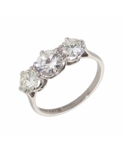 Pre-Owned 14ct White Gold 2.16 Carat Diamond Trilogy Ring