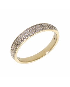 Pre-Owned 9ct Yellow Gold 0.25 Carat Diamond Half Band Ring
