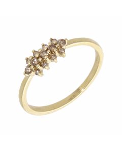 Pre-Owned 9ct Gold 0.25 Carat Champagne Diamond Cluster Ring