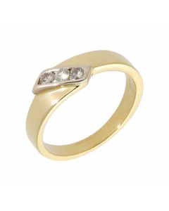 Pre-Owned 18ct Gold Diamond Trilogy Set Band Ring