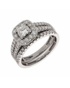 Pre-Owned Platinum 1.00 Carat Mixed Cut Diamond Bridal Ring Set