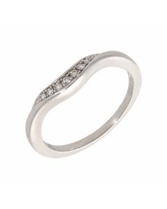 Pre-Owned 18ct White Gold Diamond Wave Wishbone Ring