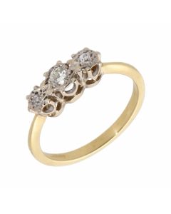 Pre-Owned 18ct Yellow Gold 0.15 Carat Diamond Trilogy Ring