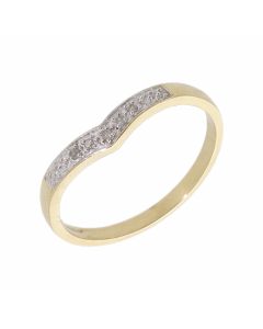 Pre-Owned 9ct Gold Diamond Set Wishbone Ring