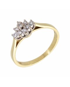 Pre-Owned 18ct Yellow Gold Rhombic Diamond Cluster Ring