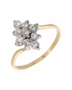 Pre-Owned 18ct Yellow Gold 0.72 Carat Diamond Cluster Ring