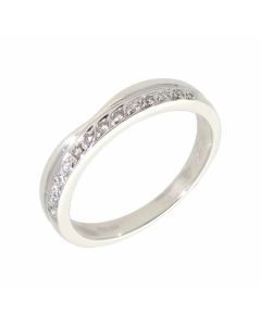 Pre-Owned 9ct White Gold Diamond Set Band Ring
