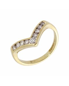 Pre-Owned 18ct Yellow Gold 0.33 Carat Diamond Wishbone Ring