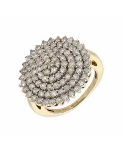 Pre-Owned 9ct Yellow Gold 2.00 Carat Diamond Cluster Ring