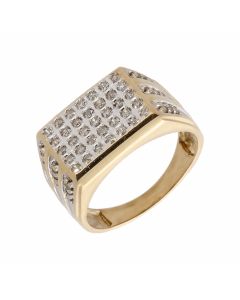 Pre-Owned 9ct Gold 0.50 Carat Diamond Signet Ring